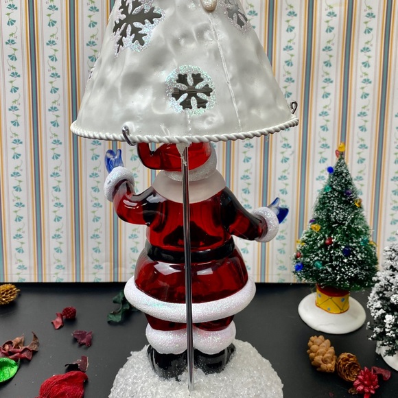 Santa Claus Candle Holder, glass and ceramic, vintage, deco, Christmas, gift - Picture 3 of 12